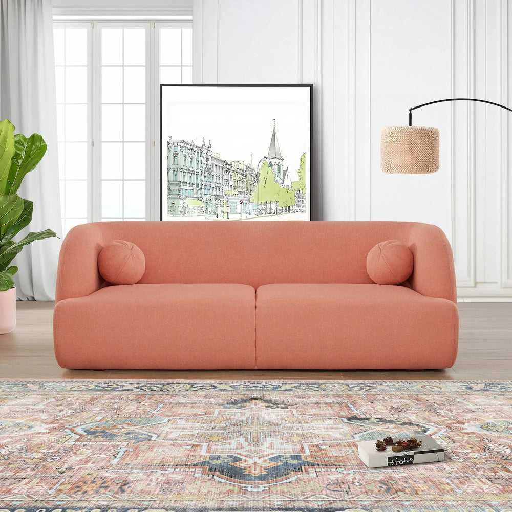 Anna French Boucle Sofa Pink