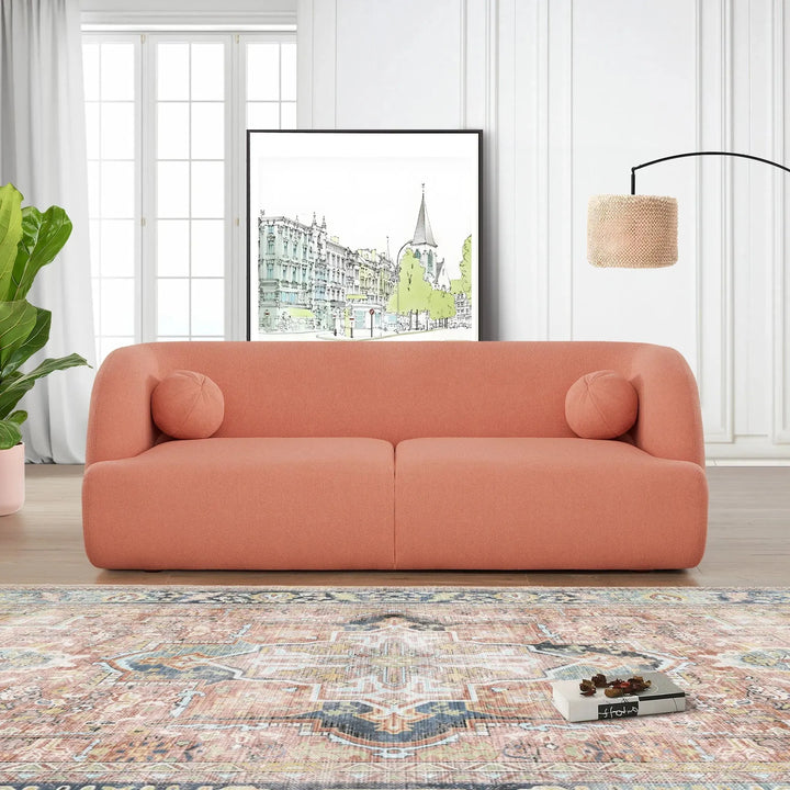 Anna French Boucle Sofa Pink
