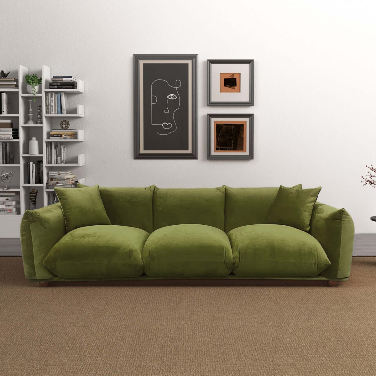 Arlo Olive Green Velvet Sofa