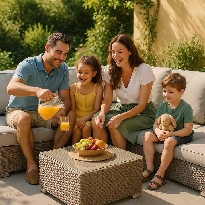 Assembled Wicker Patio Sofa