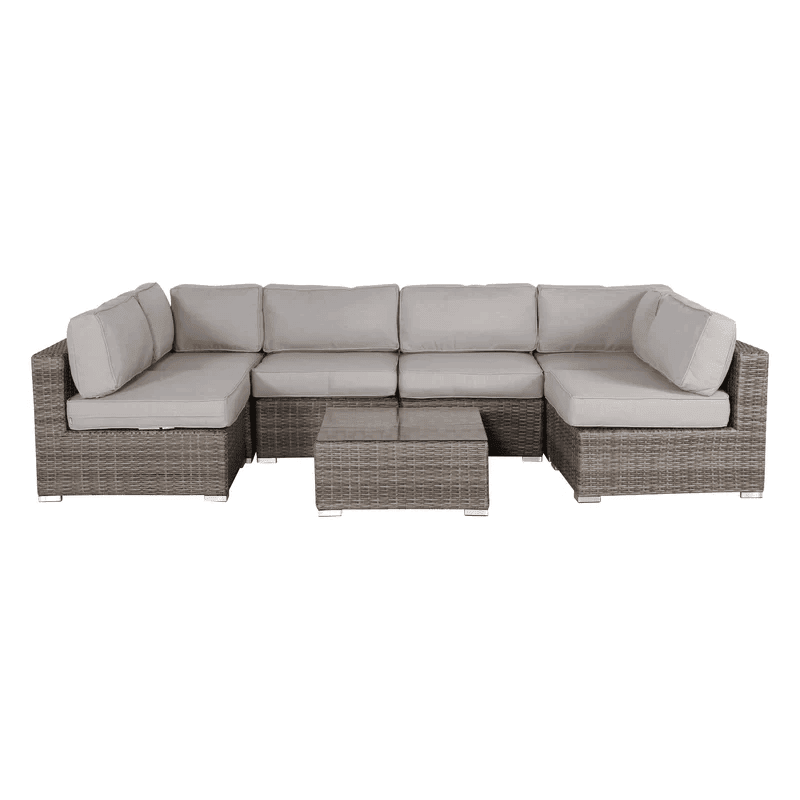 Assembled Wicker Patio Sofa