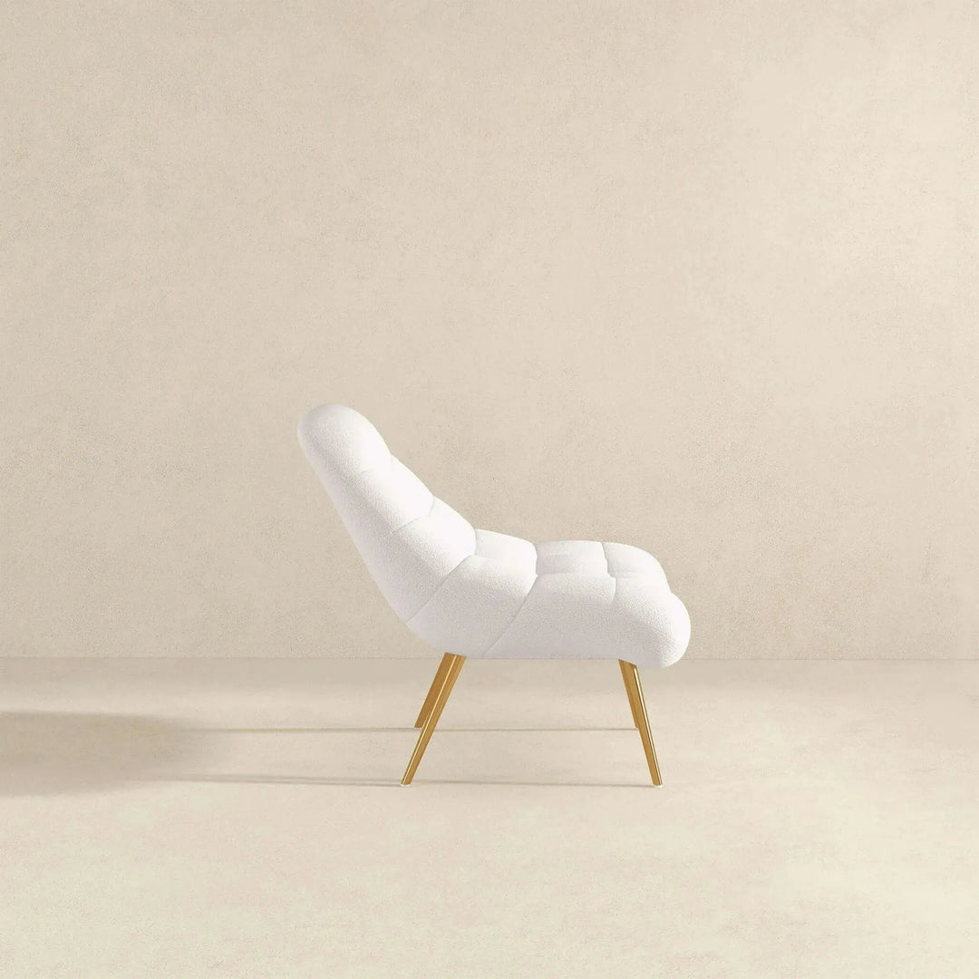 Aubrey French Boucle Lounge Chair White