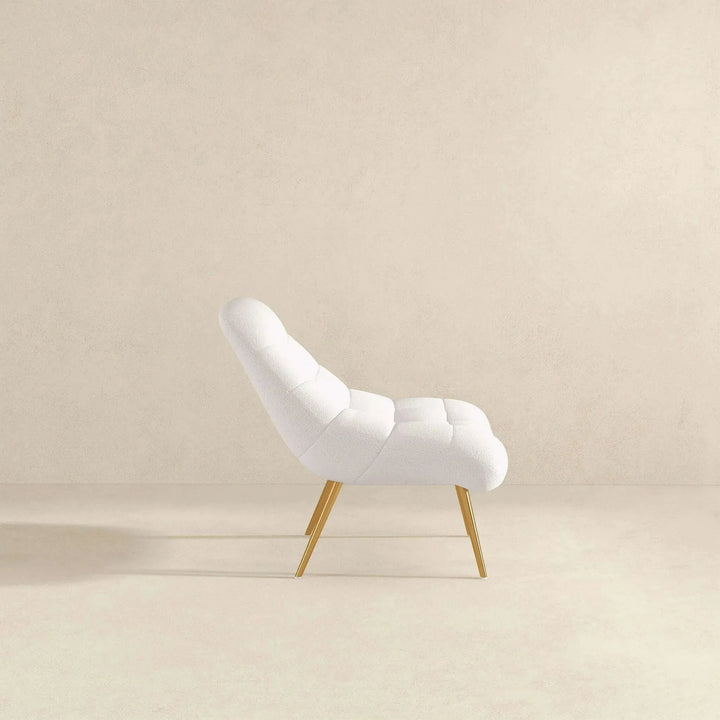 Aubrey French Boucle Lounge Chair White