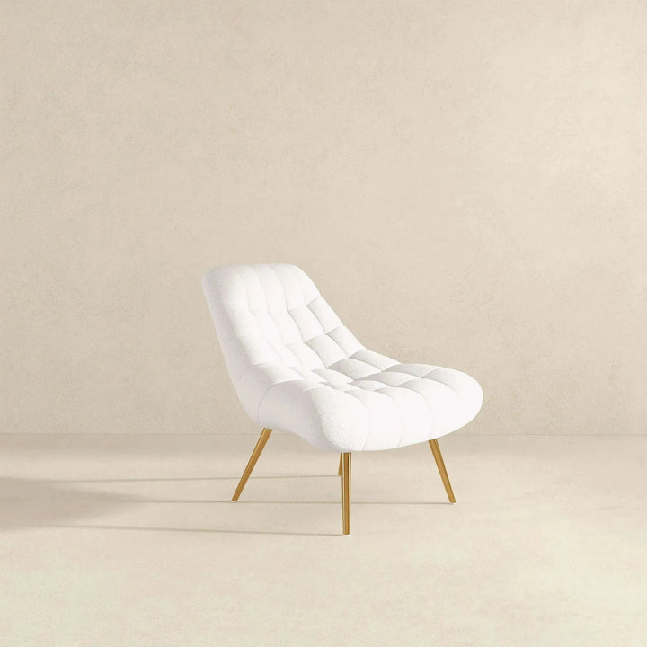 Aubrey French Boucle Lounge Chair White