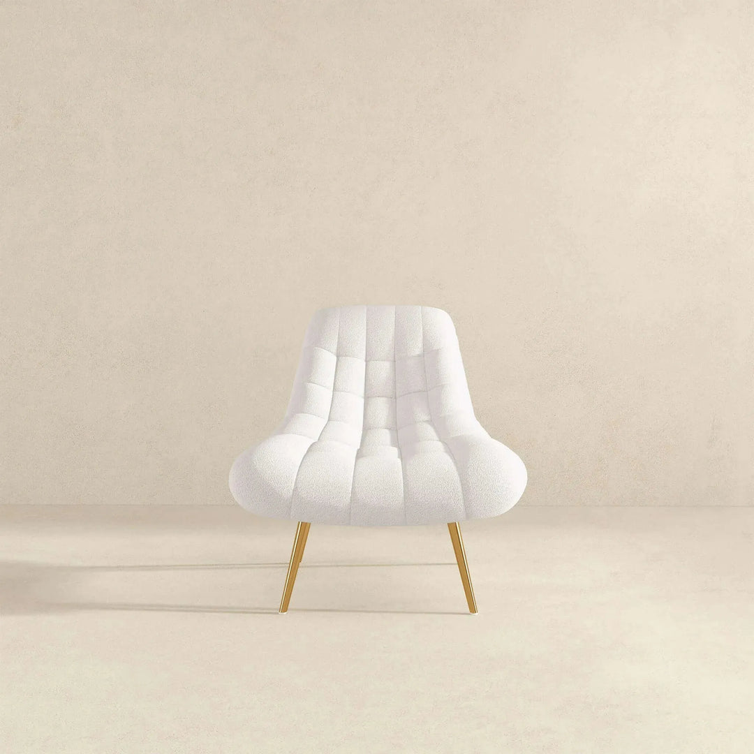 Aubrey French Boucle Lounge Chair White
