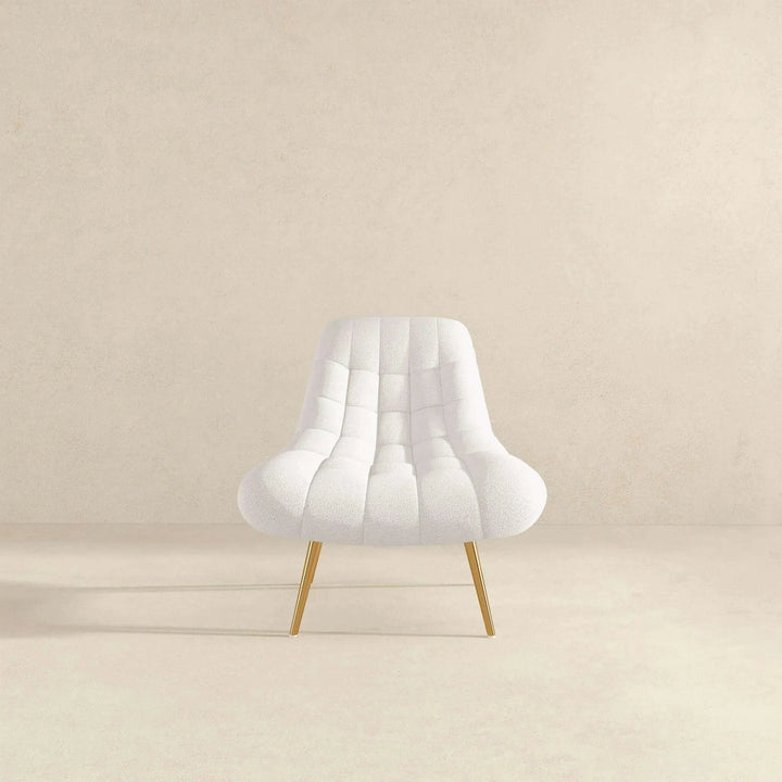 Aubrey French Boucle Lounge Chair White