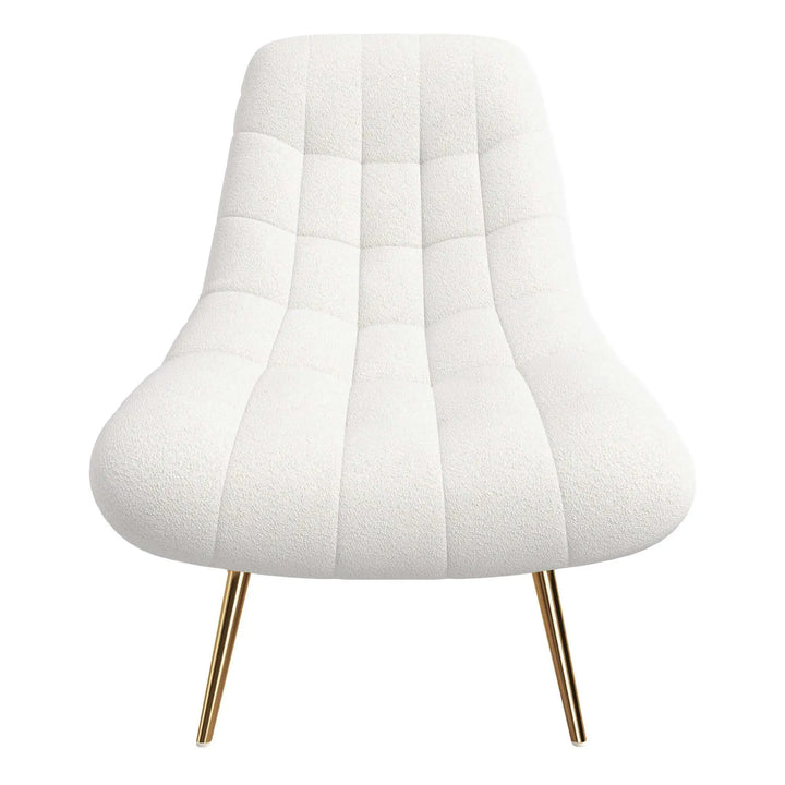 Aubrey French Boucle Lounge Chair White