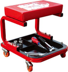 Rolling Mechanic Stool with Tool Tray - Creeper Seat with Wheels for Garage & Shop, Rolling Work Stool with Wheels for Mechanics, Auto Repair Workshop