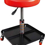 Pneumatic Rolling Mechanic Stool with Wheels – Adjustable Height Shop Stool with Tool Tray, 360° Swivel Seat for Garage & Workshop