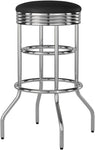 Swivel Bar Stool for Garage & Shop - Backless Counter Stool with Padded Seat, Workbench Stool for Workshop, Single Bar Stool with Chrome Legs - Media 1