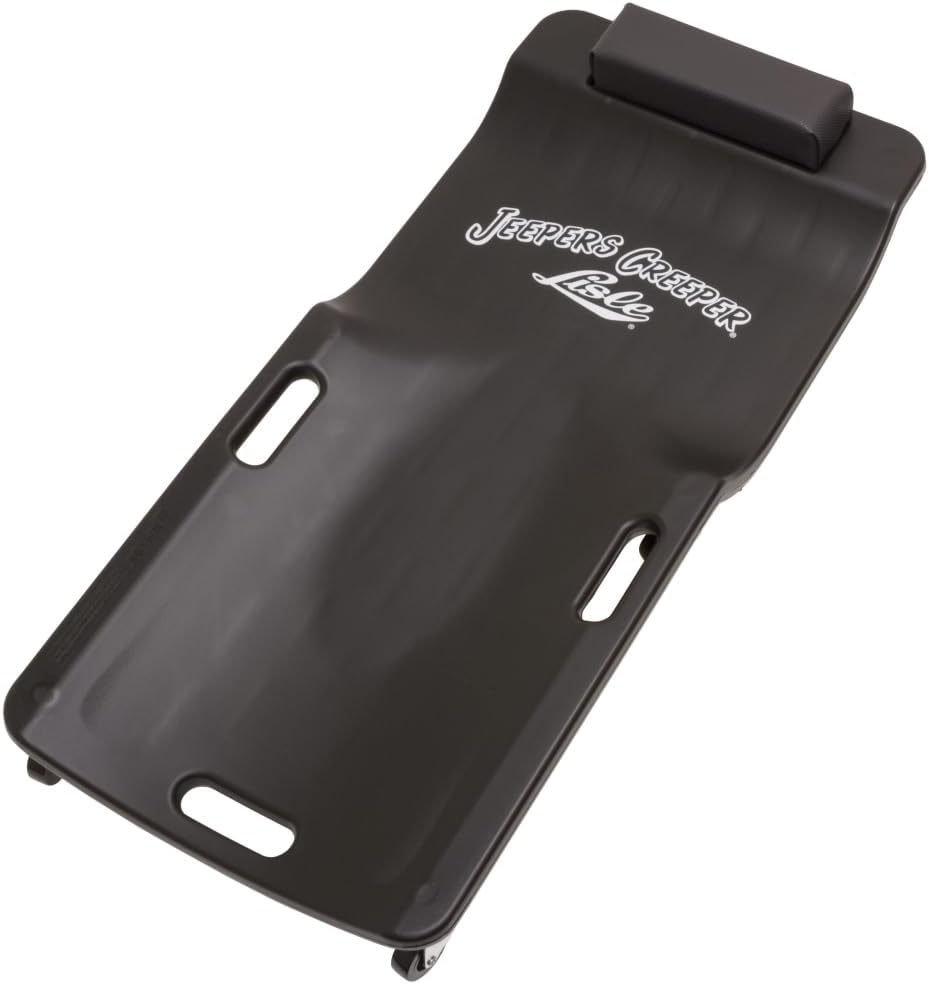 Low Profile Rolling Garage Creeper - Mechanic Creeper with Padded Headrest & Tool Trays, Under Car Roller for Automotive Repair, Rolling Car Creeper - Black 300 lb Low-Profile Mechanic Creeper