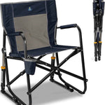 ROCKING CAMPING CHAIR – FOLD-FLAT CHAIR WITH CUP HOLDER