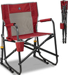 FOLDING ROCKING CHAIR – PORTABLE OUTDOOR CAMPING CHAIR WITH CUP HOLDER