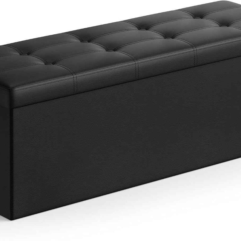 BENCH WITH STORAGE – FOLDING OTTOMAN WITH PADDED SEAT