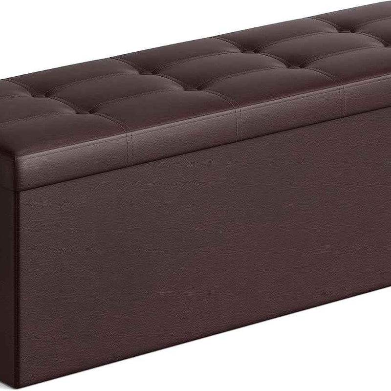 BENCH WITH STORAGE – FOLDING OTTOMAN WITH PADDED SEAT