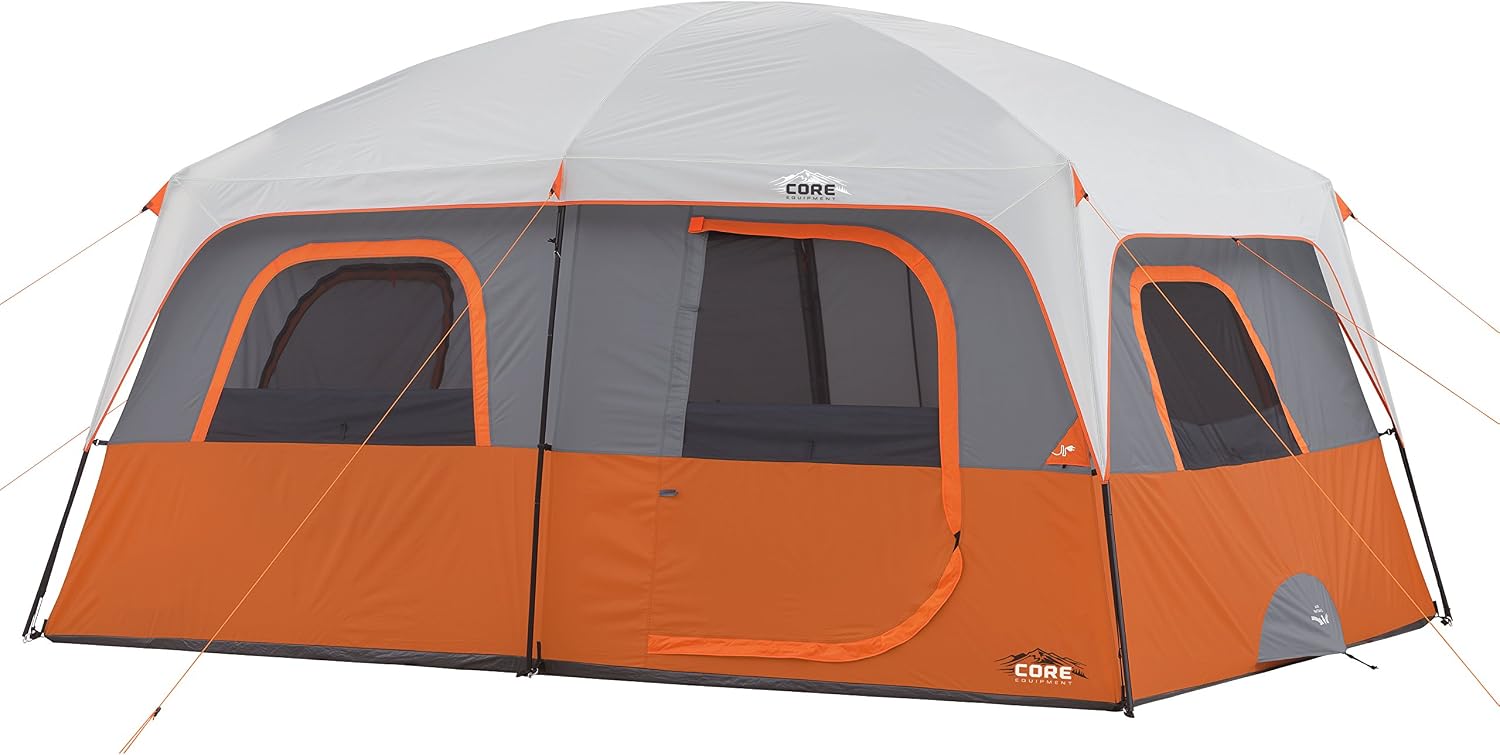 8-10 Person Instant Cabin Tent in Khaki- 8-Person size- front view