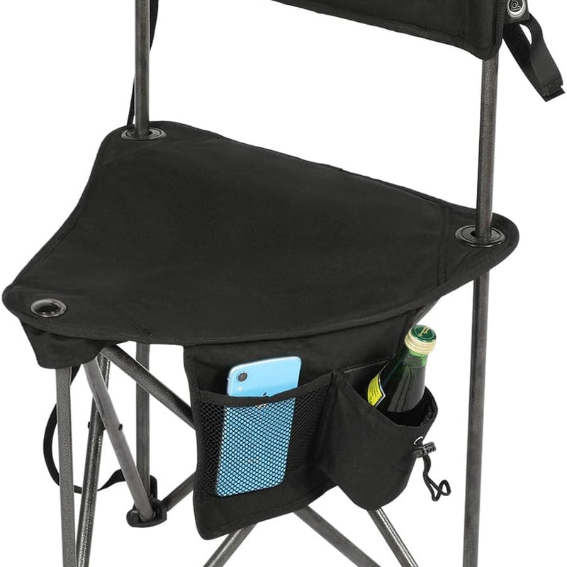 Tri-Lite Tripod Stool with Backrest, Cup Holder & Carry Strap (225 lb Capacity)