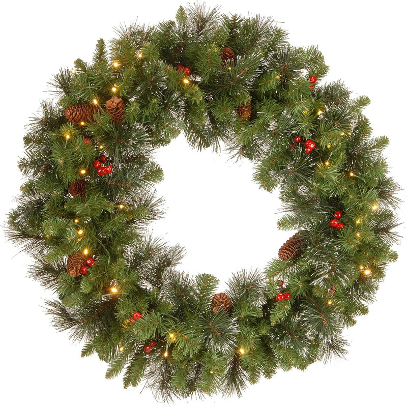 Pre-Lit Christmas Wreath with Warm LED Lights