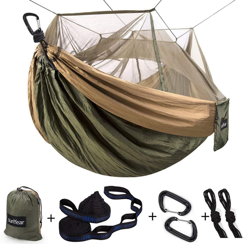 Camping Hammock with Mosquito Net – Double or Single