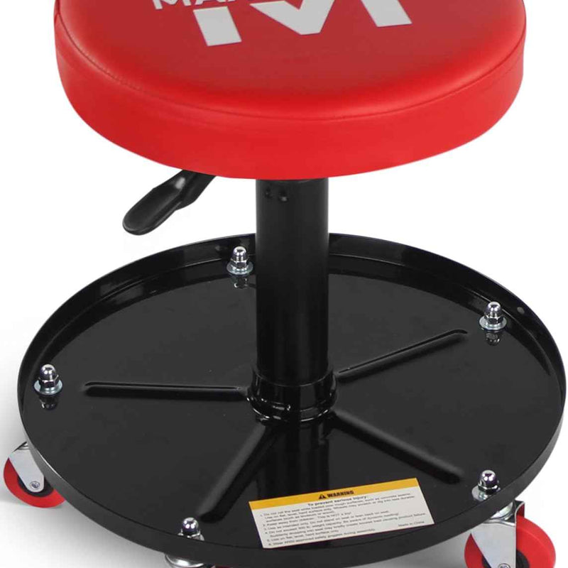 Pneumatic Rolling Mechanic Stool with Wheels – Adjustable Height Shop Stool with Tool Tray, 360° Swivel Seat for Garage & Workshop