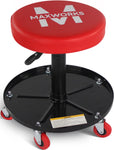 Pneumatic Rolling Mechanic Stool with Wheels – Adjustable Height Shop Stool with Tool Tray, 360° Swivel Seat for Garage & Workshop - Media 1