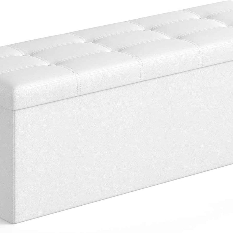 BENCH WITH STORAGE – FOLDING OTTOMAN WITH PADDED SEAT