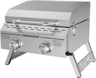 PORTABLE STAINLESS STEEL TABLETOP PROPANE GRILL – 2 & 3 BURNER OUTDOOR BBQ OPTIONS