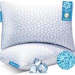 Gel Memory Foam Pillows, Set of 2 – Firm Quilted & Dual-Sided Cooling