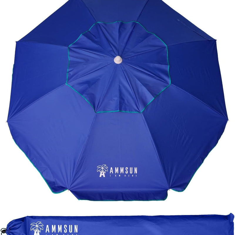 Beach Umbrella – Portable Tilt Outdoor Sun Shade with Carry Bag