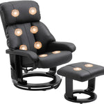 Manual Swivel Recliner with Ottoman, Massage & Heat