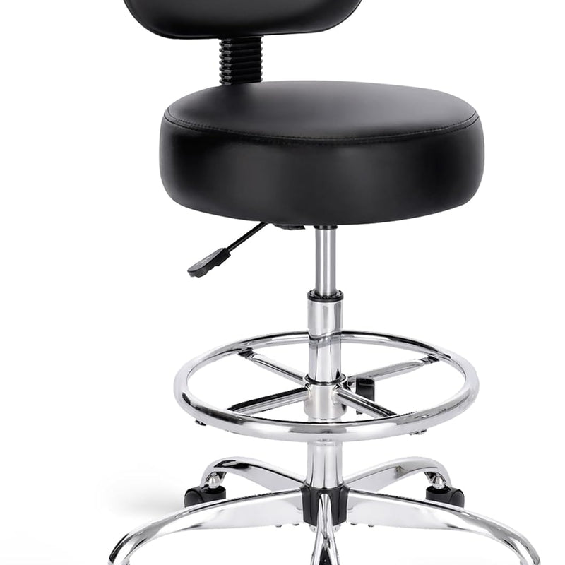 Rolling Mechanic Chair with Backrest and Footrest, 300-340 lb