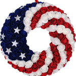 4TH OF JULY WREATH FOR FRONT DOOR – RED, WHITE & BLUE PATRIOTIC DÉCOR