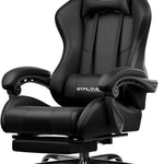 GAMING CHAIR WITH FOOTREST – LUMBAR SUPPORT & 360° SWIVEL
