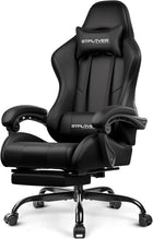 GAMING CHAIR WITH FOOTREST – LUMBAR SUPPORT & 360° SWIVEL