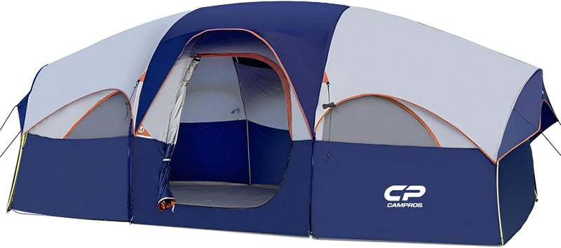 Family Dome Camping Tent - 5-8, 6 & 8 Person - Waterproof, Rainfly & Carry Bag