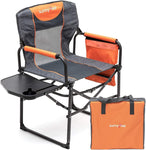 Camping Directors Chair, Heavy Duty,Oversized Portable Folding Chair with Side Table, Pocket for Beach, Fishing,Trip,Picnic,Lawn Blue - Media 1