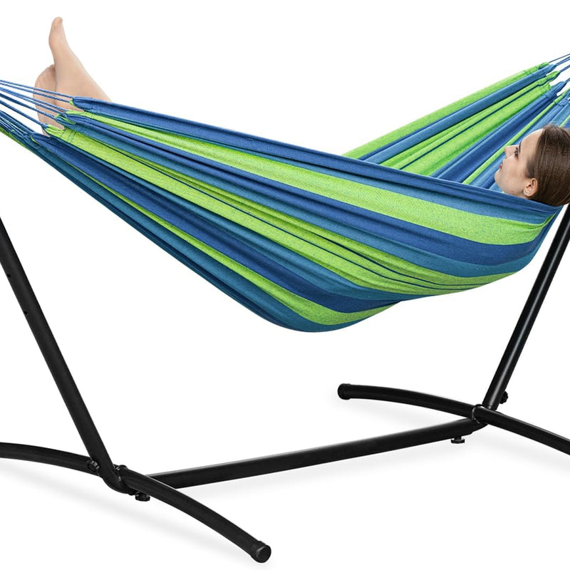 Double Hammock with Steel Stand – 450 lb Capacity, Indoor & Outdoor