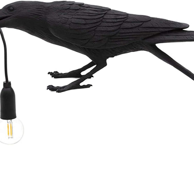 Gothic Raven Lamp – Dark Academia Table Light