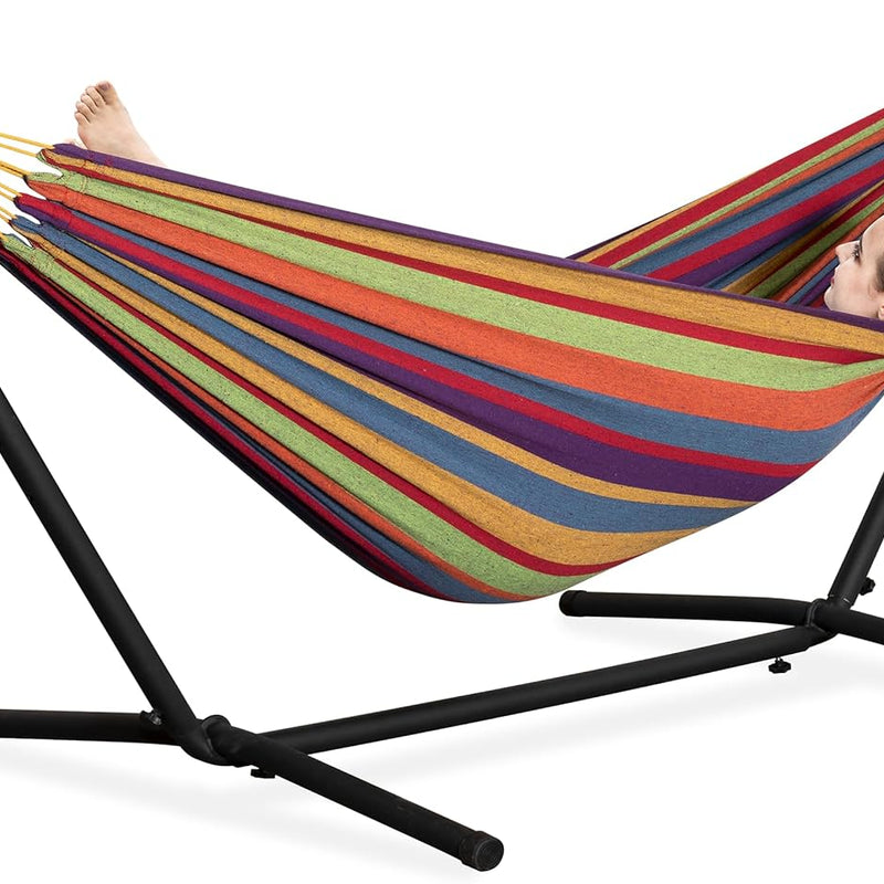 Double Hammock with Steel Stand – 450 lb Capacity, Indoor & Outdoor
