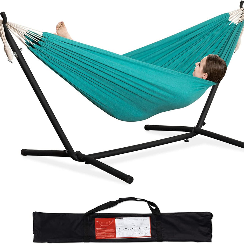Double Hammock with Steel Stand – 450 lb Capacity, Indoor & Outdoor