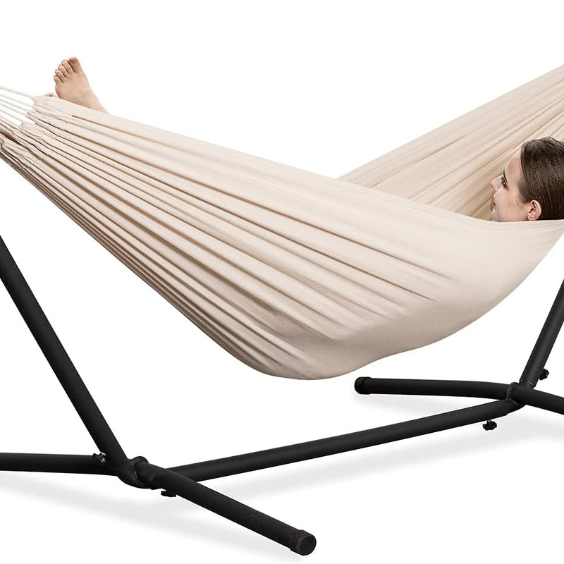 Double Hammock with Steel Stand – 450 lb Capacity, Indoor & Outdoor