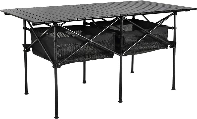 Aluminum Folding Camping Table – Portable Roll-Up with Carry Bag