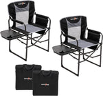 Camping Directors Chair, Heavy Duty,Oversized Portable Folding Chair with Side Table, Pocket for Beach, Fishing,Trip,Picnic,Lawn Blue - Media 1