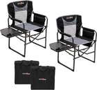 Camping Directors Chair, Heavy Duty,Oversized Portable Folding Chair with Side Table, Pocket for Beach, Fishing,Trip,Picnic,Lawn Blue