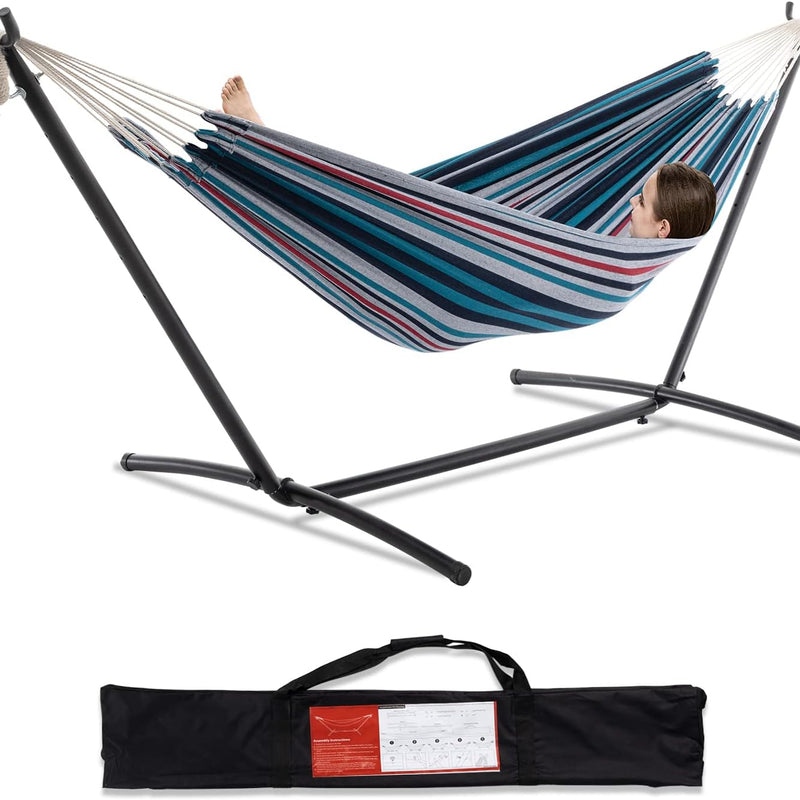 Double Hammock with Steel Stand – 450 lb Capacity, Indoor & Outdoor