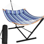 2-Person Hammock with Adjustable-Height Stand, Pillow & Carrying Bag