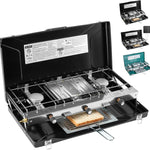 Portable Propane Camping Stove – 2 & 3 Burner Outdoor Stove with Grill & Wind Protection