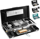 PORTABLE PROPANE CAMPING STOVE – 2 & 3 BURNER OUTDOOR STOVE WITH GRILL & WIND PROTECTION