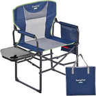Camping Directors Chair, Heavy Duty,Oversized Portable Folding Chair with Side Table, Pocket for Beach, Fishing,Trip,Picnic,Lawn Blue