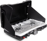 PORTABLE PROPANE CAMPING STOVE – 2 & 3 BURNER OUTDOOR STOVE WITH GRILL & WIND PROTECTION - Media 1